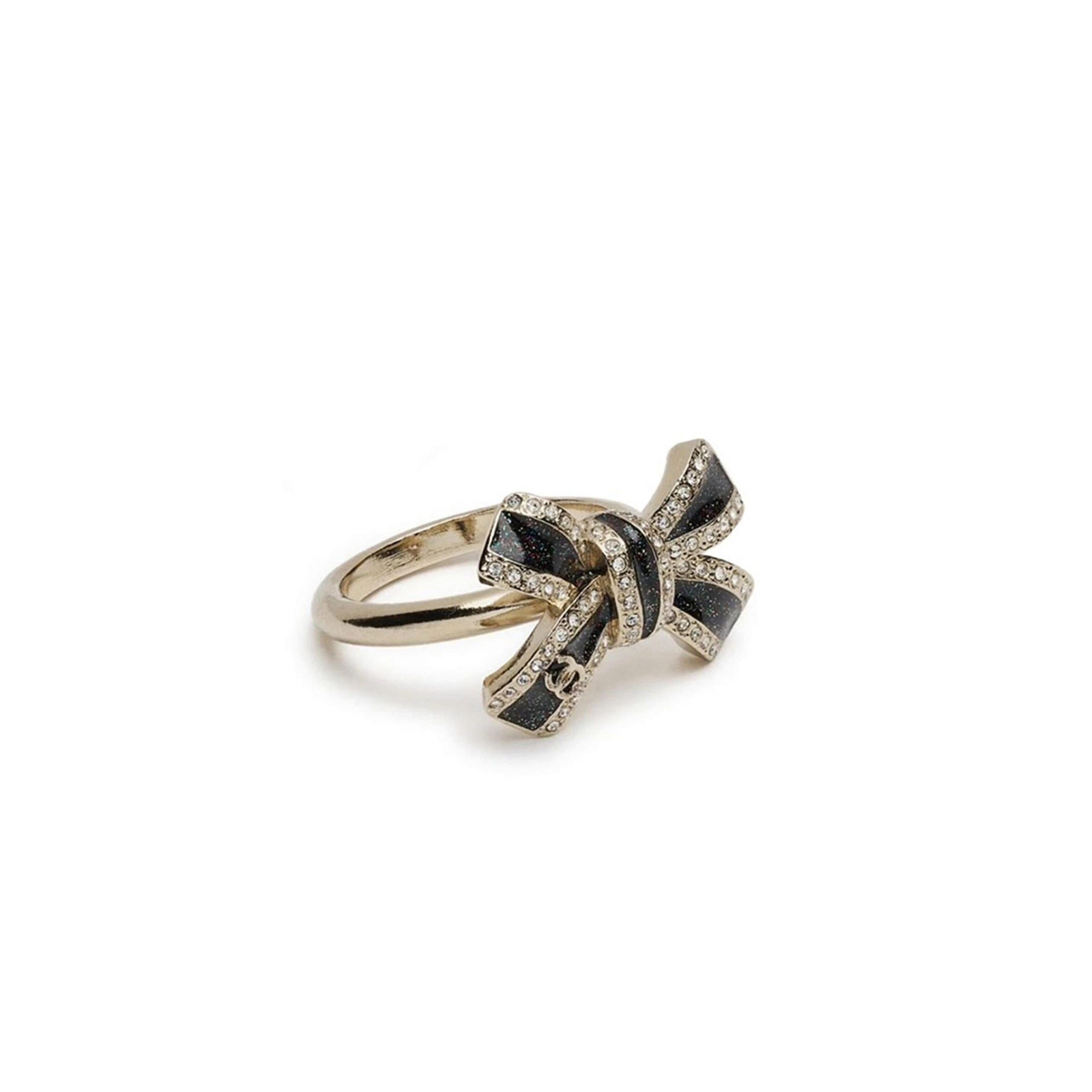 Ch**el cc bow gold black ring abg411